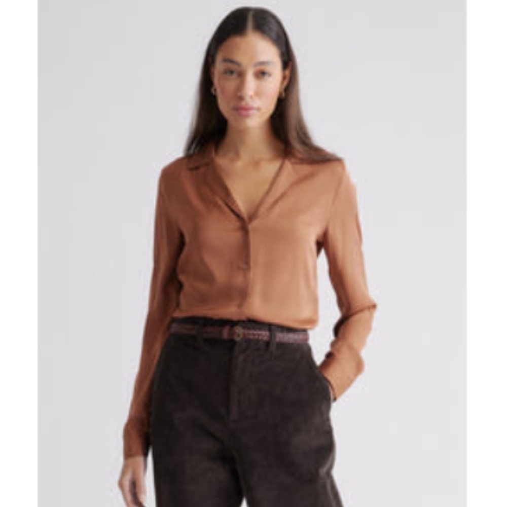Quince Washable Silk Shirt Copper